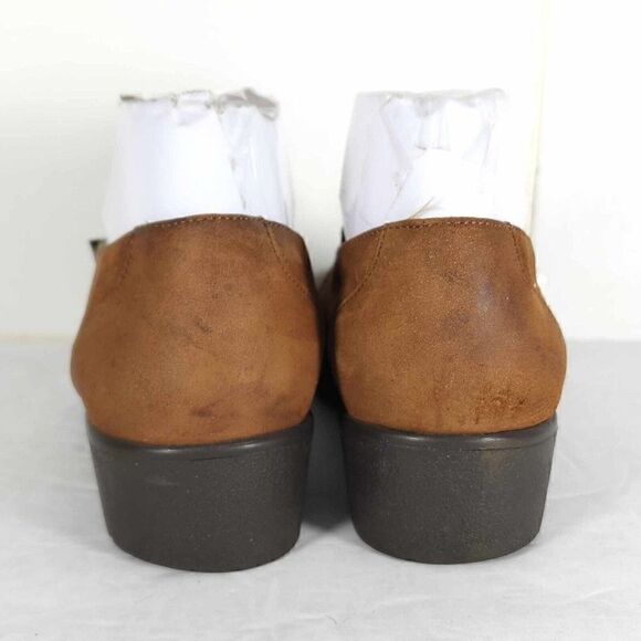 Mephisto Women's US 7 Brown Leather Slip-On Comfort Wedge Loafers - Picture 11 of 15